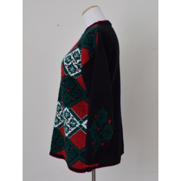 Vintage 90s Acrylic Christmas Ugly Sweater size M - Picture 2 of 10